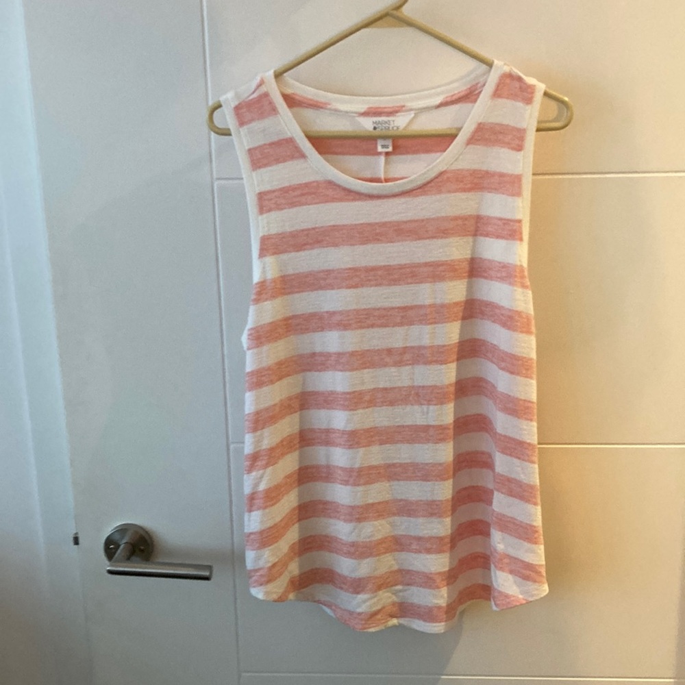 Pink and white tank